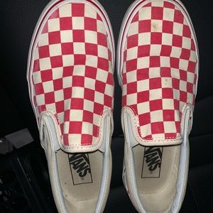 Red Checkered Slip-On Vans.
